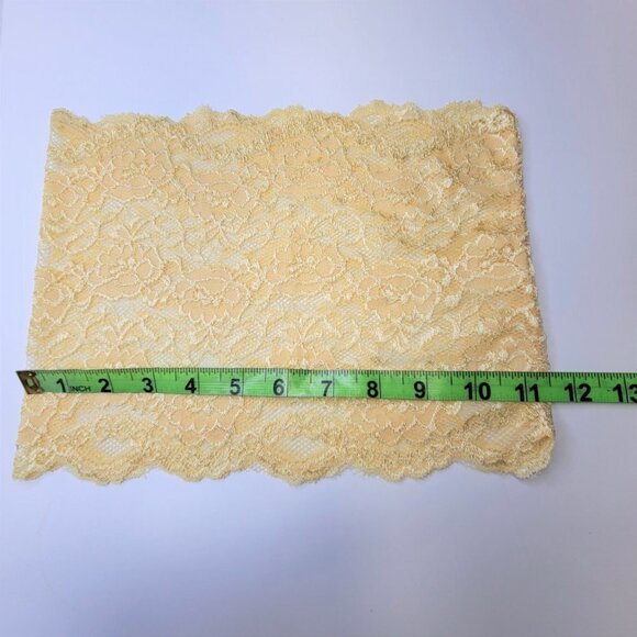 Beige See Through Elastic Lace Bandeau Strapless Lace Tube Top Lace Crop Top - Picture 6 of 7